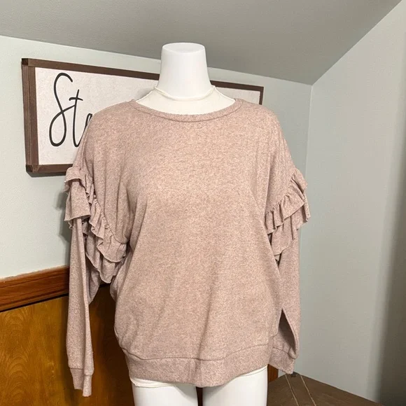 Ruffled Long Sleeve Sweater - Picture 1 of 7